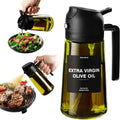 Pulvérisateur d'huile d'olive 2-en-1 – Vaporisateur et verseur en verre 470 ml