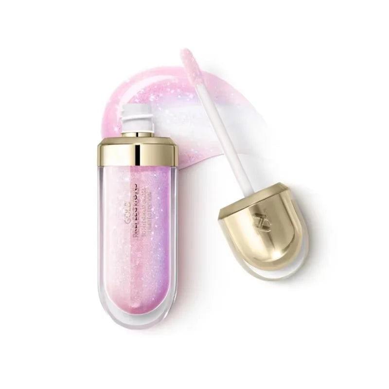 Gloss à Lèvres Effet Miroir 3D – Waterproof, Longue Tenue, Anti-Transfert, Finition Brillante, Teinte Rouge Rosé