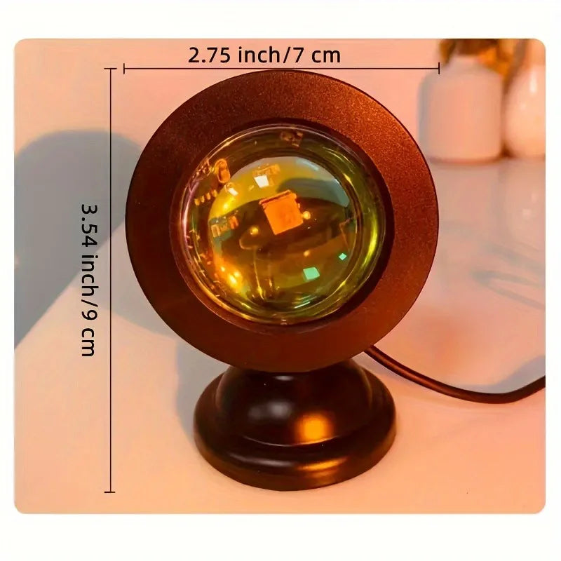 Lampe de Projection Coucher de Soleil LED – 16 Couleurs, Télécommande, USB, Effets Lumineux Dynamiques pour Chambre, Salon et Décoration