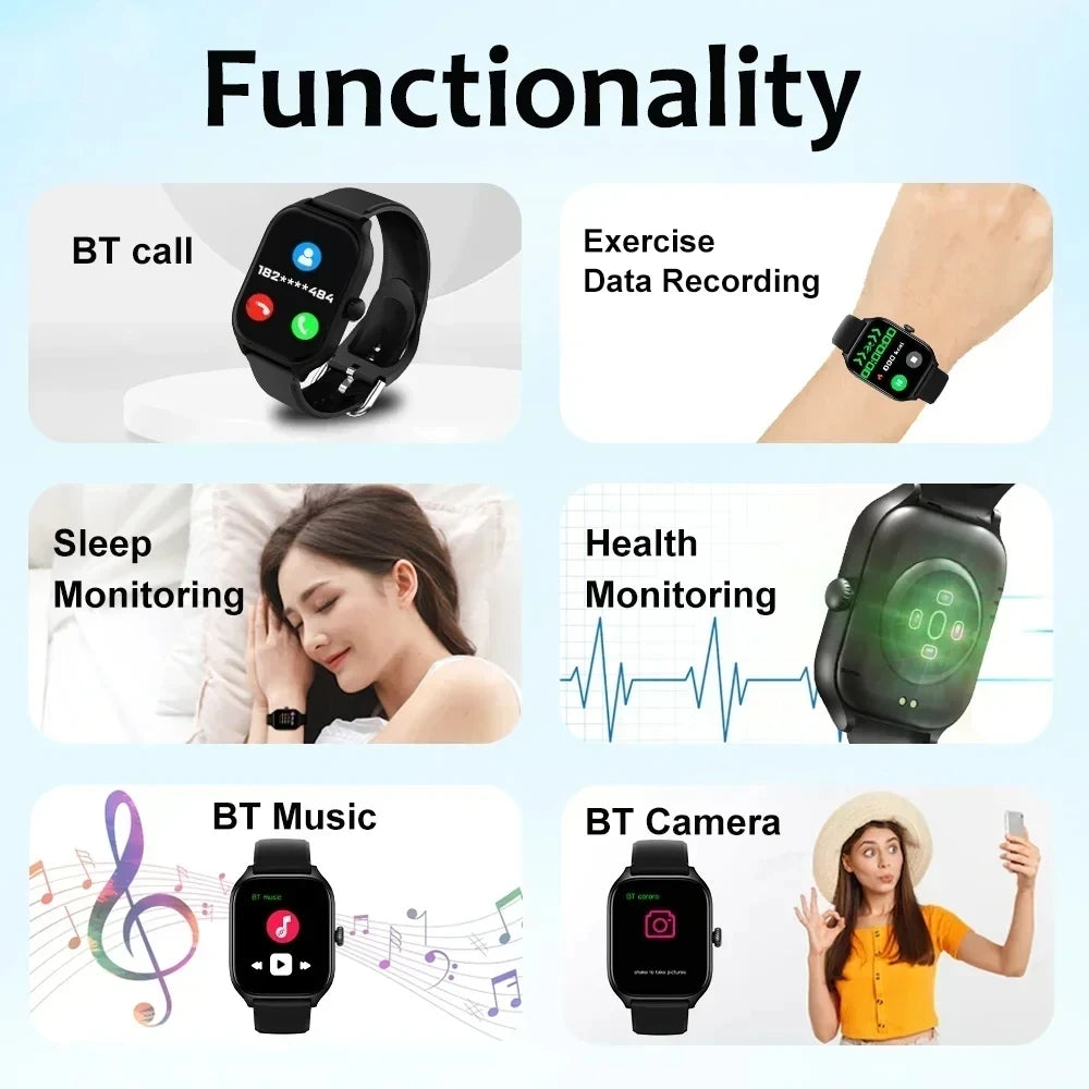 Montre Connectée Ultra Fine 1,85 Pouces – Étanche IP68, Plus de 110 Modes Sport, Suivi d’Activité et de Santé