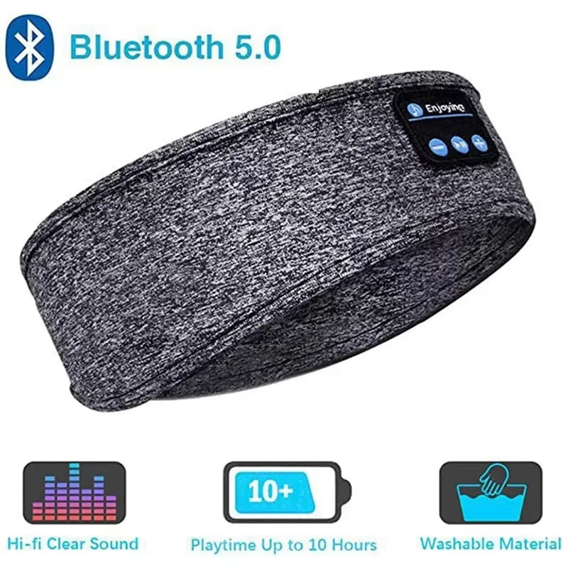 HOMEFISH Bandeau Bluetooth avec Écouteurs Sans Fil – Masque de Sommeil, Casque Audio Sport, Confortable pour Dormir, Voyager et Faire du Sport