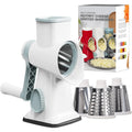 Râpe Rotative 3-en-1 Manuelle – Râpe à Fromage, Trancheuse et Hachoir à Légumes