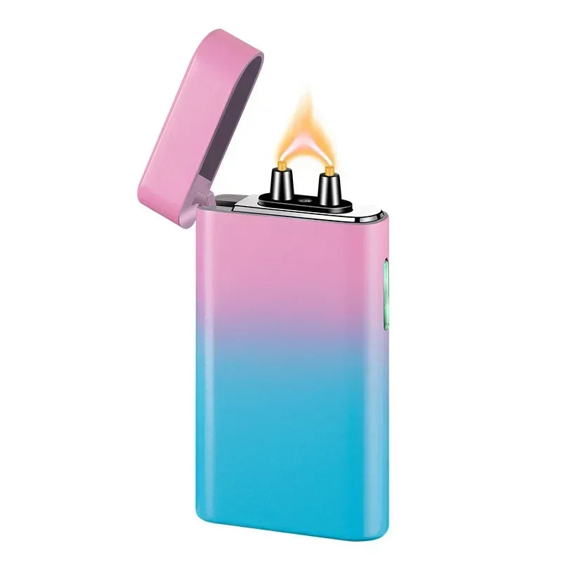 Briquet Électrique à Arc Rechargeable USB-C – Briquet Coupe-Vent en Métal avec Écran LED, Allume-Bougie et Allume-Cigarette Portable