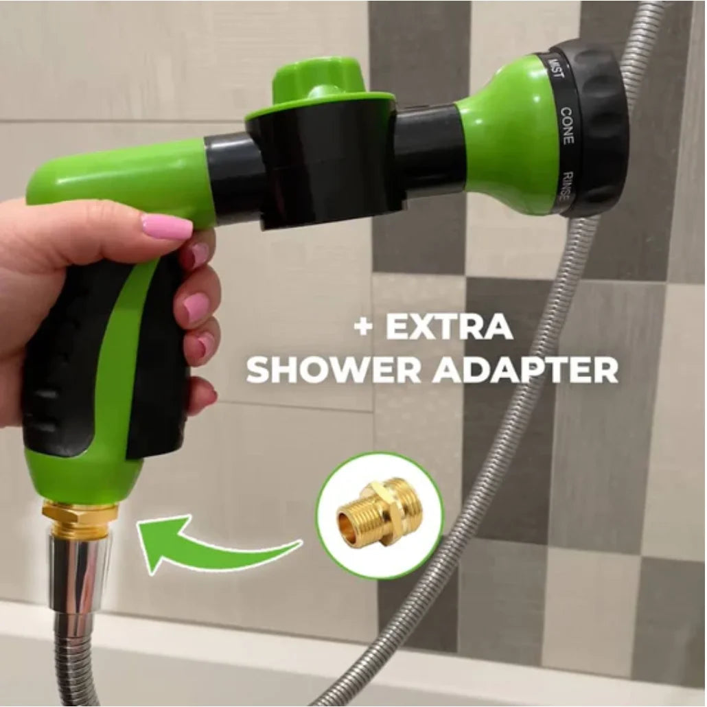 Pistolet de Douche Haute Pression pour Chien – Buse de Pulvérisation 3 Modes avec Réservoir à Savon, Outil de Lavage et Toilettage pour Animaux