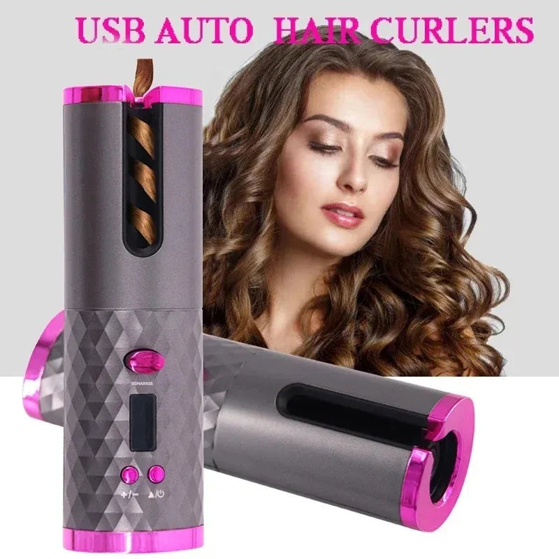 Bigoudi automatique sans fil USB – Fer à friser portable anti-brûlure