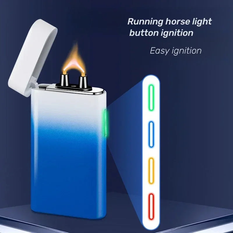 Briquet Électrique à Arc Rechargeable USB-C – Briquet Coupe-Vent en Métal avec Écran LED, Allume-Bougie et Allume-Cigarette Portable