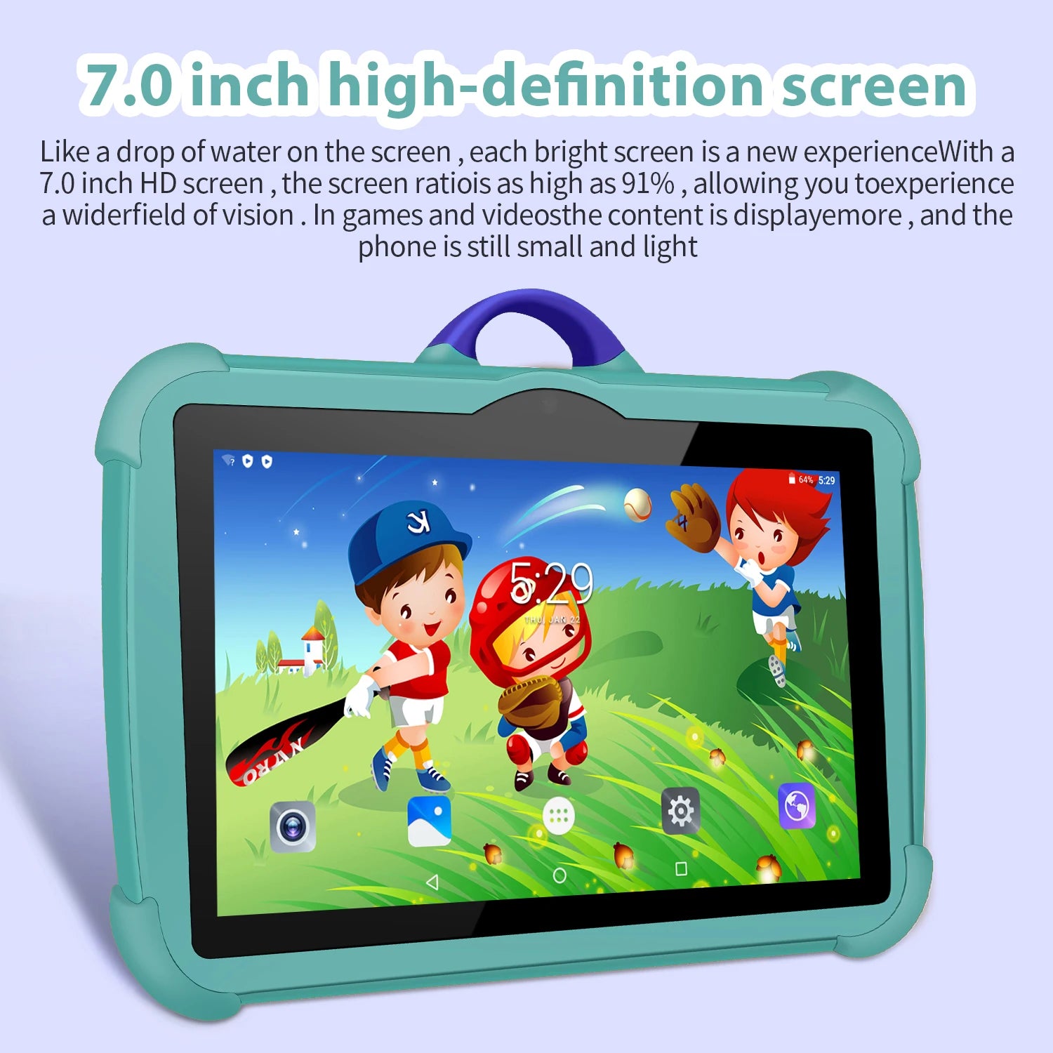 Tablette enfant 7" Android 13 – 4 Go RAM, 64 Go de stockage