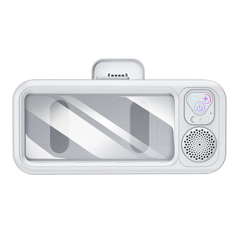 Coque Étanche pour Téléphone avec Haut-Parleur Bluetooth – Support Mural Anti-Buée pour Douche, Salle de Bain et Cuisine