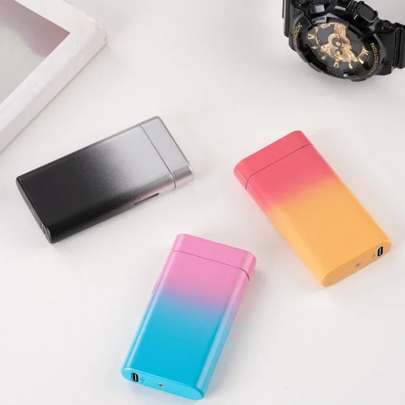 Briquet Électrique à Arc Rechargeable USB-C – Briquet Coupe-Vent en Métal avec Écran LED, Allume-Bougie et Allume-Cigarette Portable