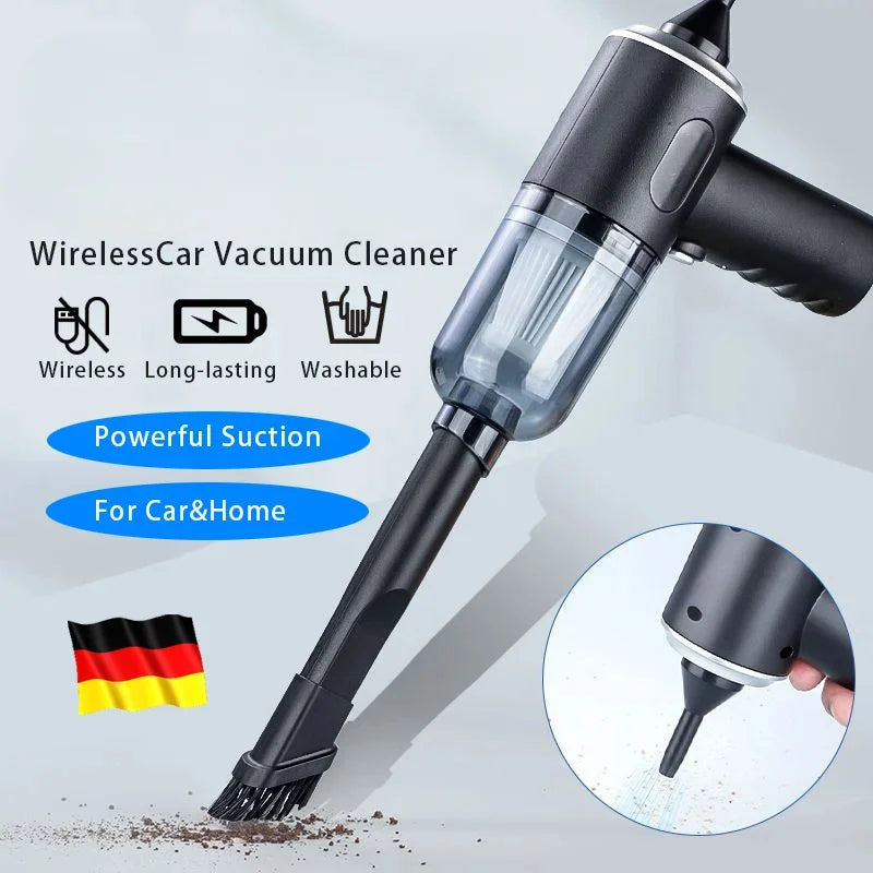 Aspirateur de Voiture Sans Fil 9000Pa – Mini Aspirateur Portable USB 1200mAh, Nettoyage Humide & Sec pour Voiture et Maison