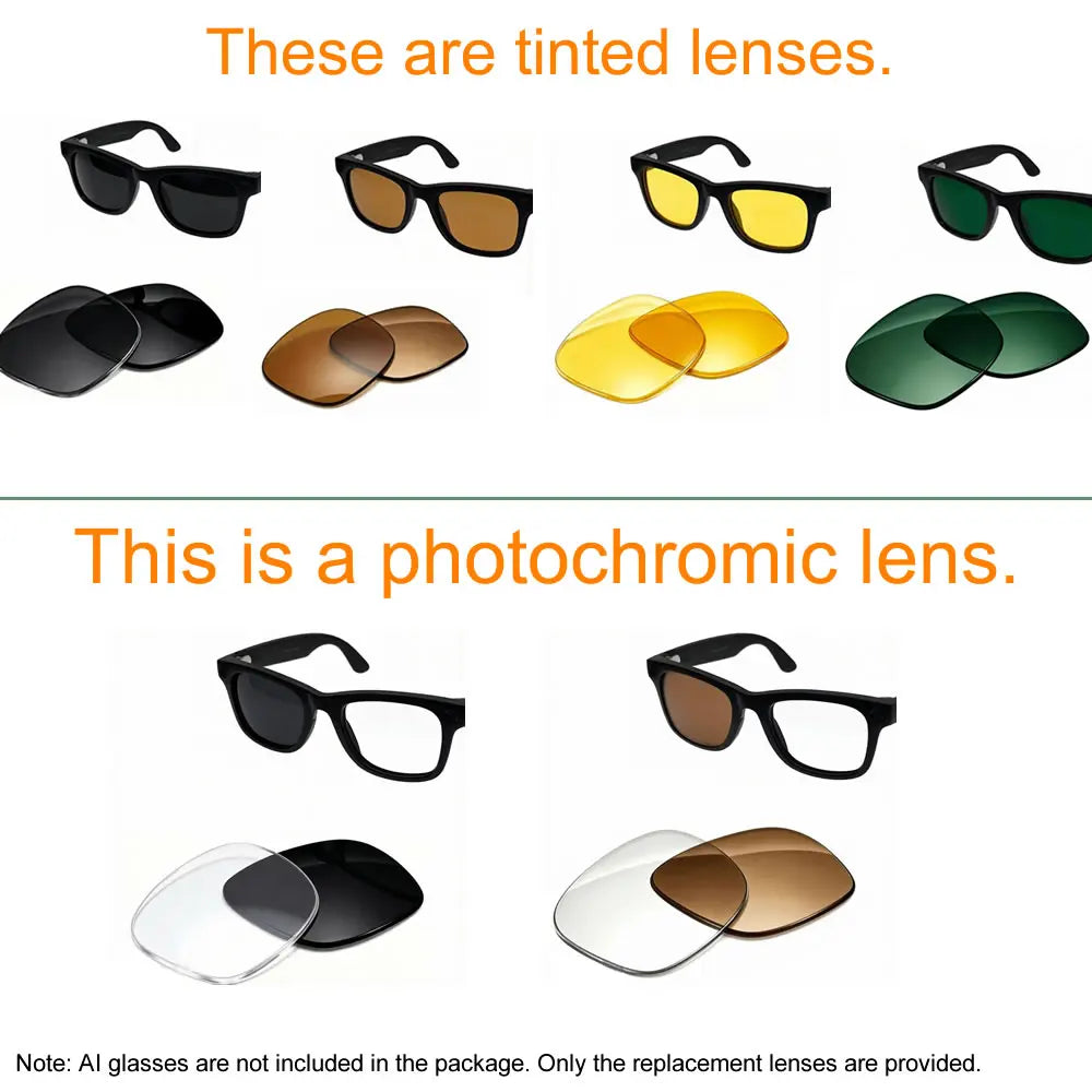 Lentilles de Remplacement Photochromiques Polarisées pour Ray-Ban Meta Wayfarer RW4006/RW4008/RW4012