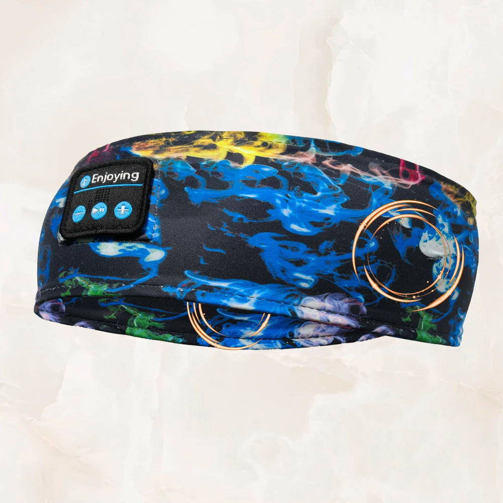 HOMEFISH Bandeau Bluetooth avec Écouteurs Sans Fil – Masque de Sommeil, Casque Audio Sport, Confortable pour Dormir, Voyager et Faire du Sport