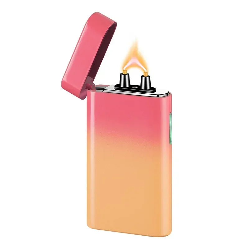 Briquet Électrique à Arc Rechargeable USB-C – Briquet Coupe-Vent en Métal avec Écran LED, Allume-Bougie et Allume-Cigarette Portable