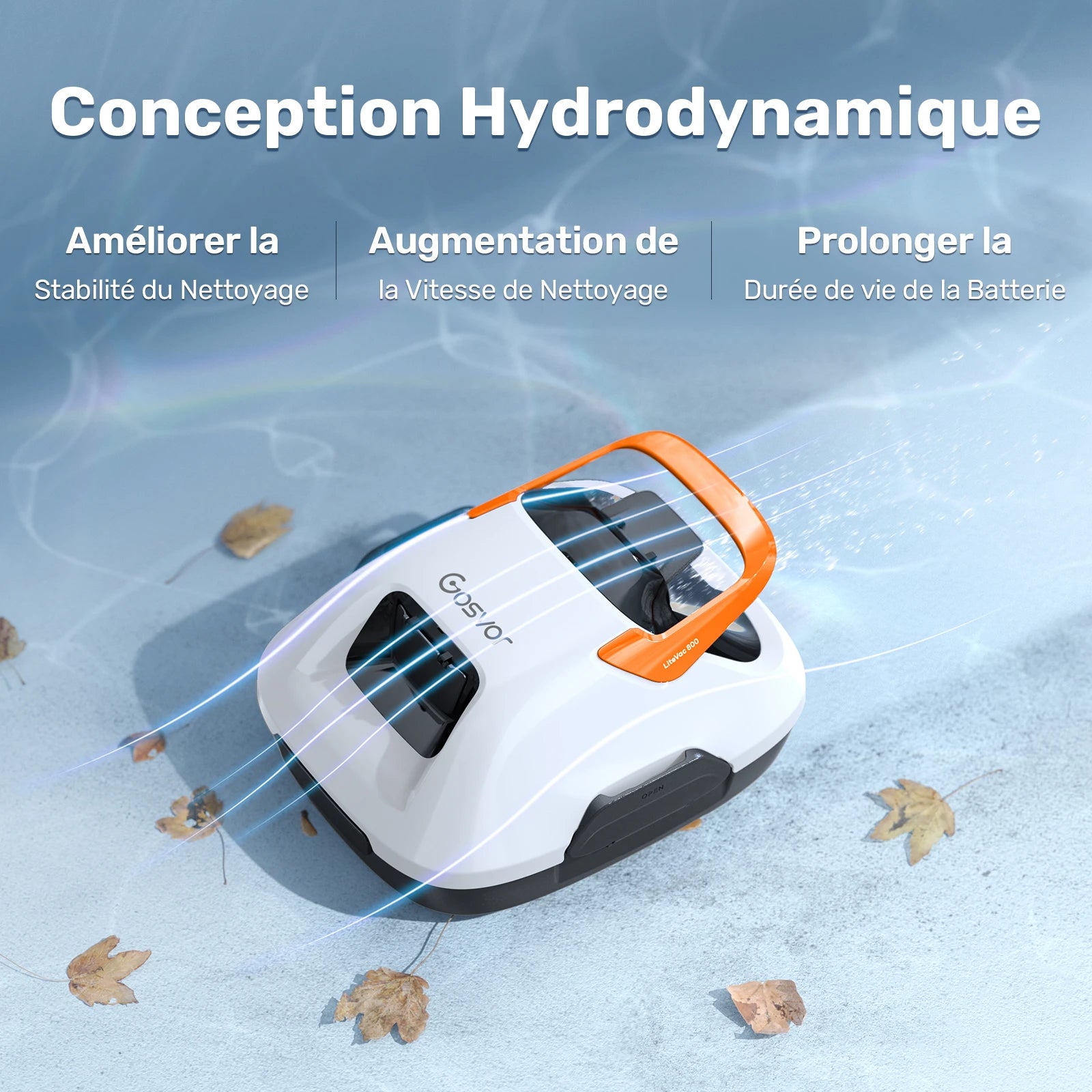 Robot piscine sans fil 2026 – Aspirateur automatique avec 80 min d'autonomie