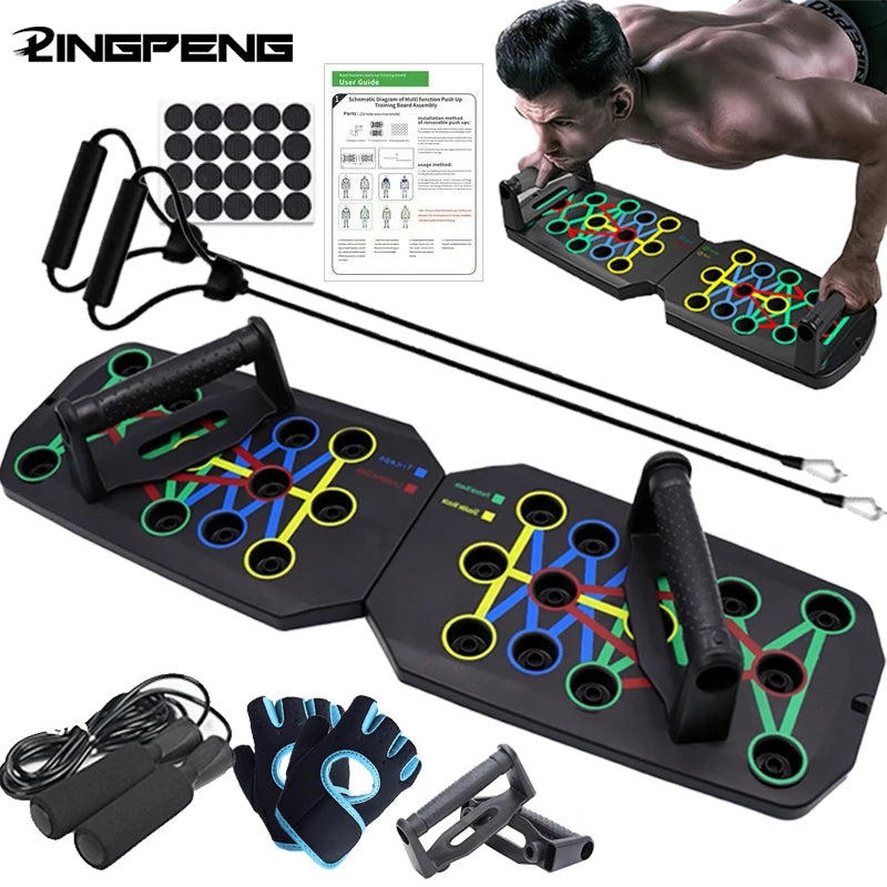 Planche de Push-Up Pliable Multifonction – Ensemble Portable pour Musculation, Entraînement de la Poitrine, des Bras, du Dos et des Abdominaux