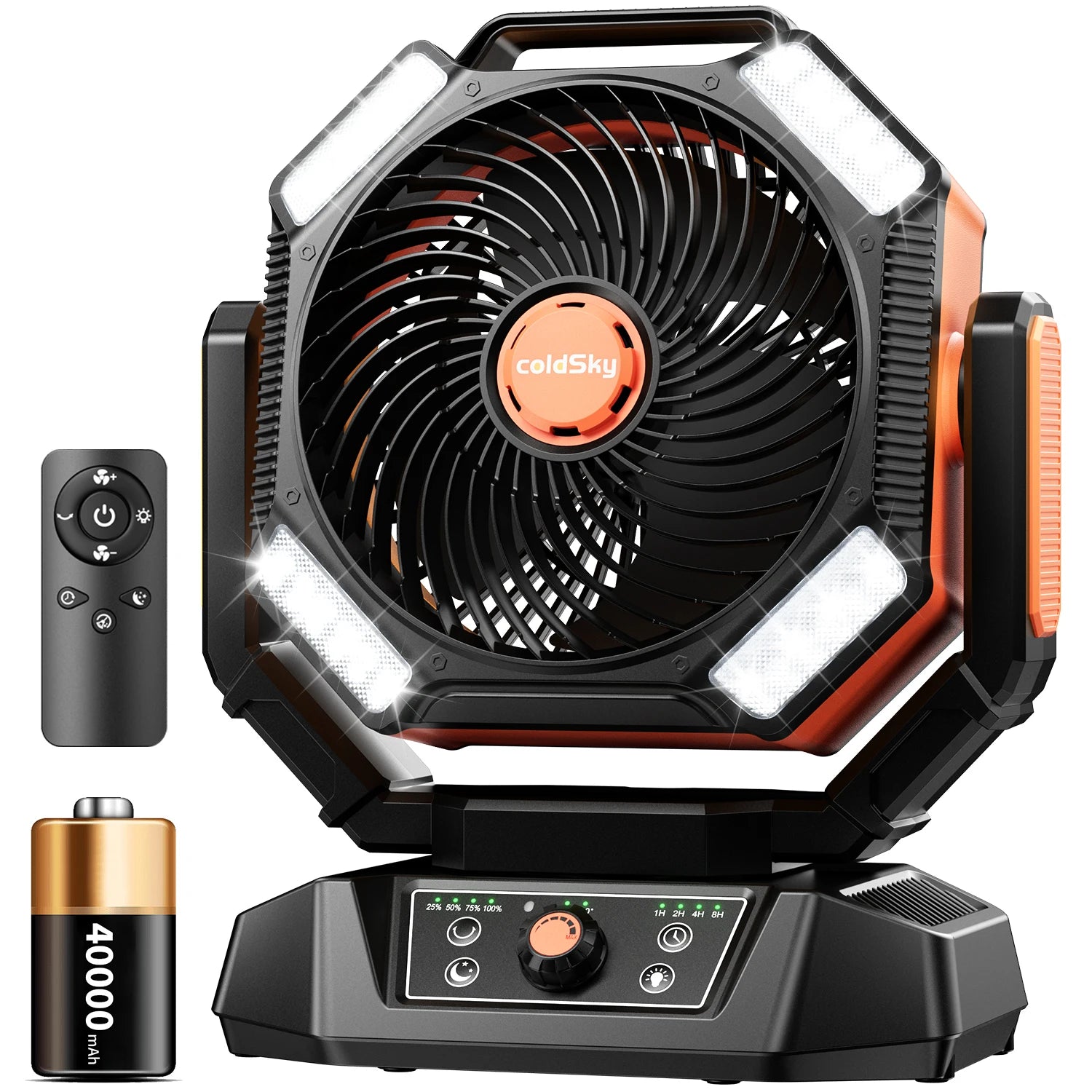 Ventilateur de camping 20 000 mAh avec LED – Portable et rechargeable