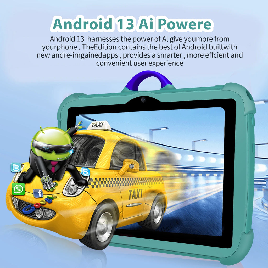 Tablette enfant 7" Android 13 – 4 Go RAM, 64 Go de stockage