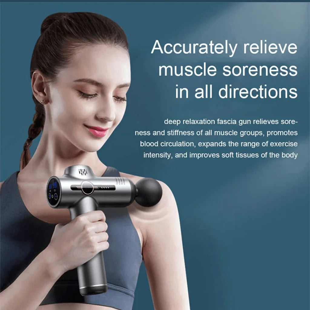 Pistolet de Massage Portable – Massage Musculaire Profond, Relaxation du Cou, du Dos et du Corps, Appareil de Récupération Fitness
