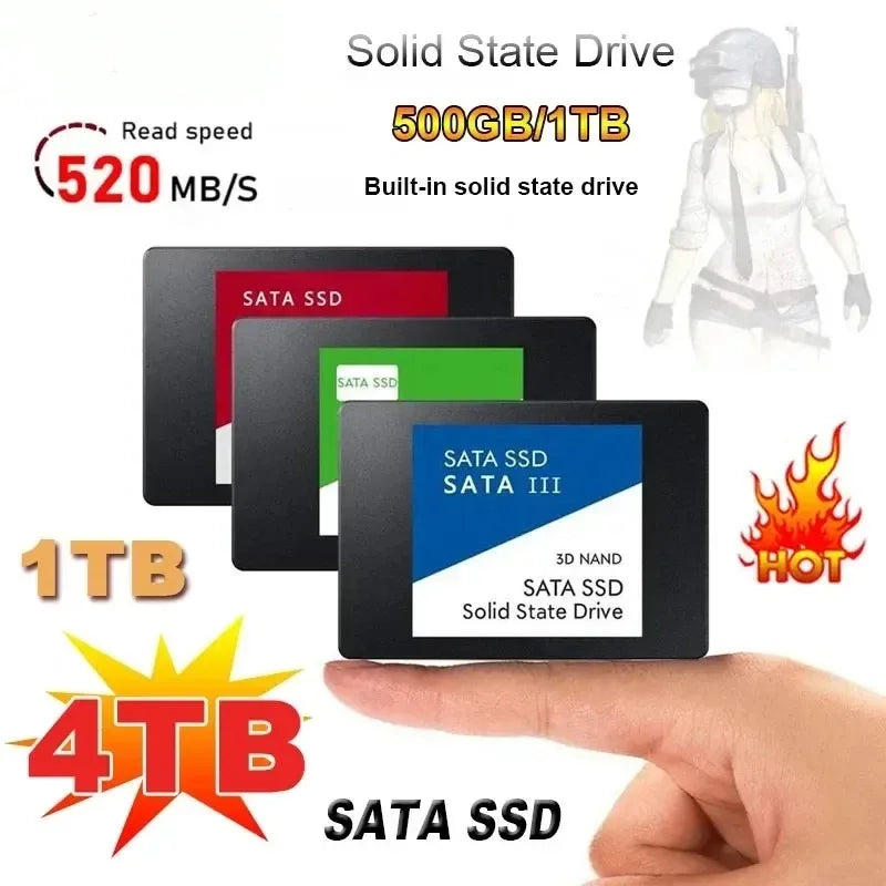SSD SATA 2,5" Haute Vitesse – 500 Go, 1 To ou 2 To pour PC et ordinateur portable