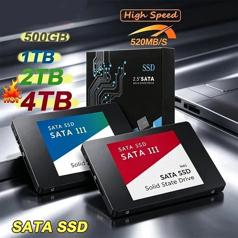 SSD SATA 2,5" Haute Vitesse – 500 Go, 1 To ou 2 To pour PC et ordinateur portable