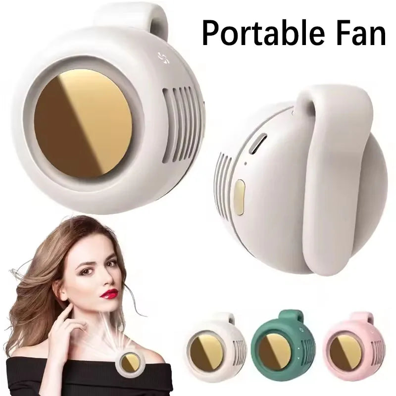 Mini Ventilateur Portable USB Rechargeable – Sans Pales, Silencieux, à Clip, 3 Vitesses