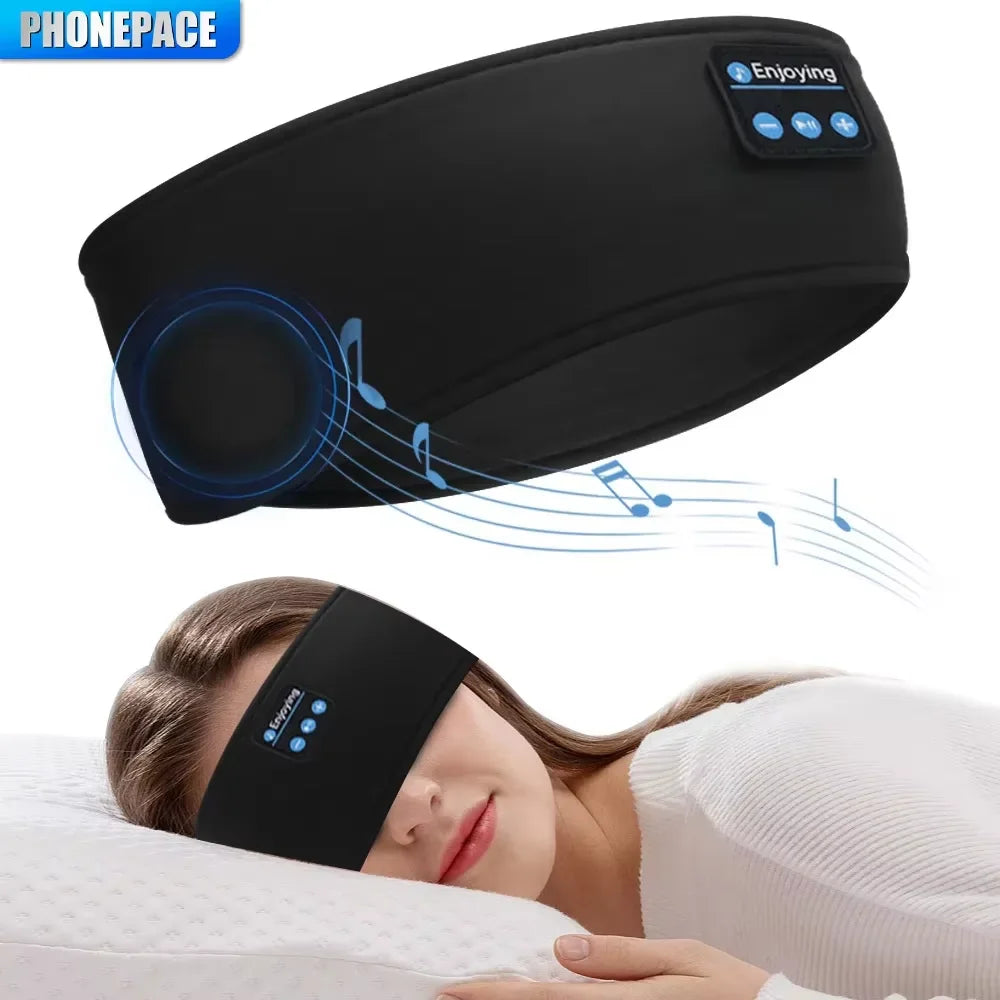 HOMEFISH Bandeau Bluetooth avec Écouteurs Sans Fil – Masque de Sommeil, Casque Audio Sport, Confortable pour Dormir, Voyager et Faire du Sport