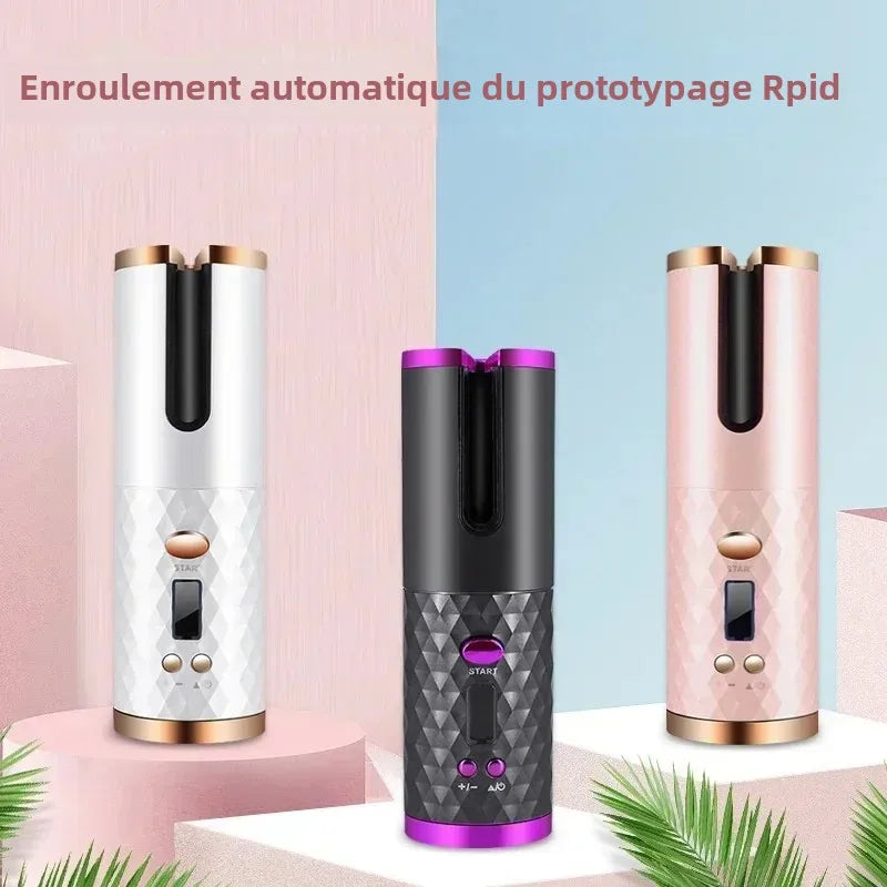 Bigoudi automatique sans fil USB – Fer à friser portable anti-brûlure