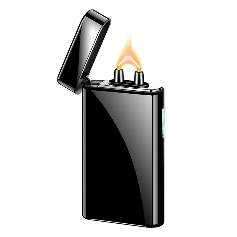 Briquet Électrique à Arc Rechargeable USB-C – Briquet Coupe-Vent en Métal avec Écran LED, Allume-Bougie et Allume-Cigarette Portable