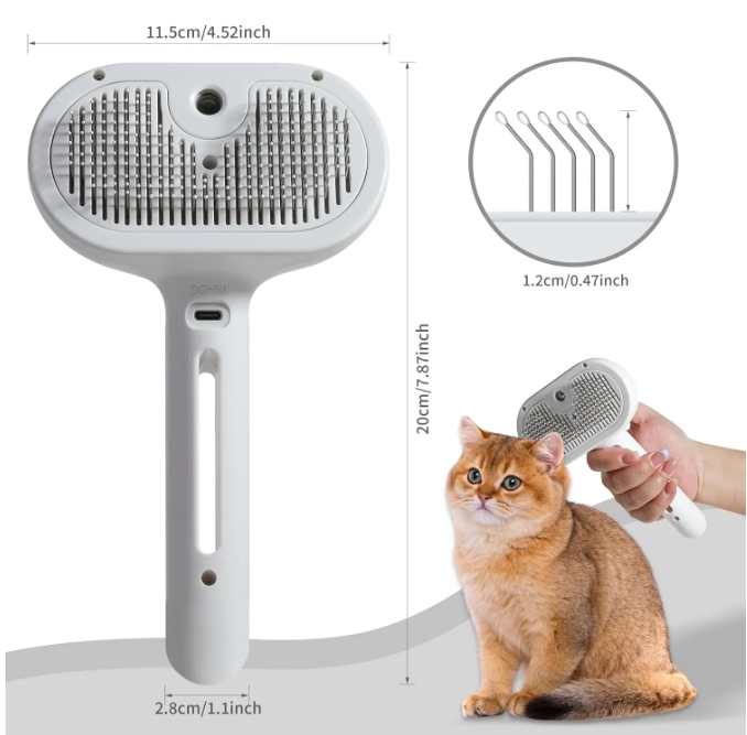 Brosse Spray pour Poils d’Animaux – Brosse de Toilettage Hydratante pour Chiens et Chats