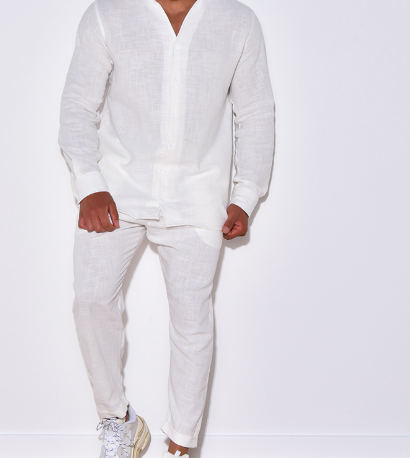 Ensemble Homme en Lin – Tenue 2 Pièces Décontractée, Légère et Respirante