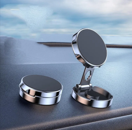 Support Magnétique Rotatif pour Téléphone de Voiture – Réglable en Hauteur, Rotation 360°, Fixation Stable