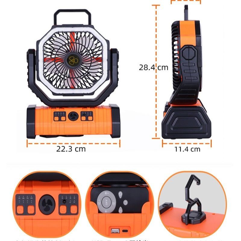 Station d'Énergie Portable avec Lampe LED et Ventilateur – Batterie Externe Multifonction pour Camping et Extérieur