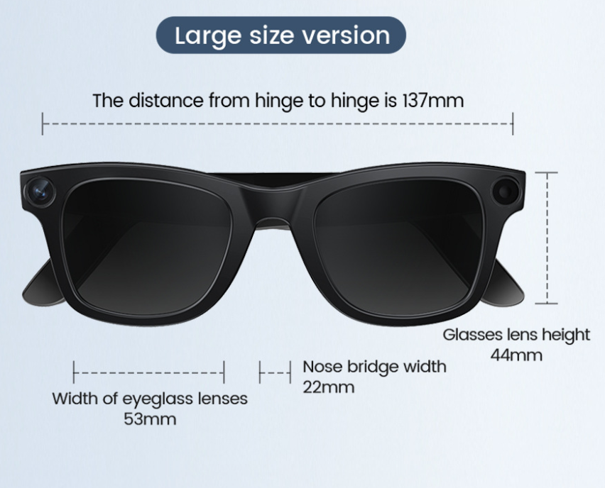 Lunettes Intelligentes avec Caméra IA – Smart Glasses Connectées, Capture Photo/Vidéo et Fonctions Assistées