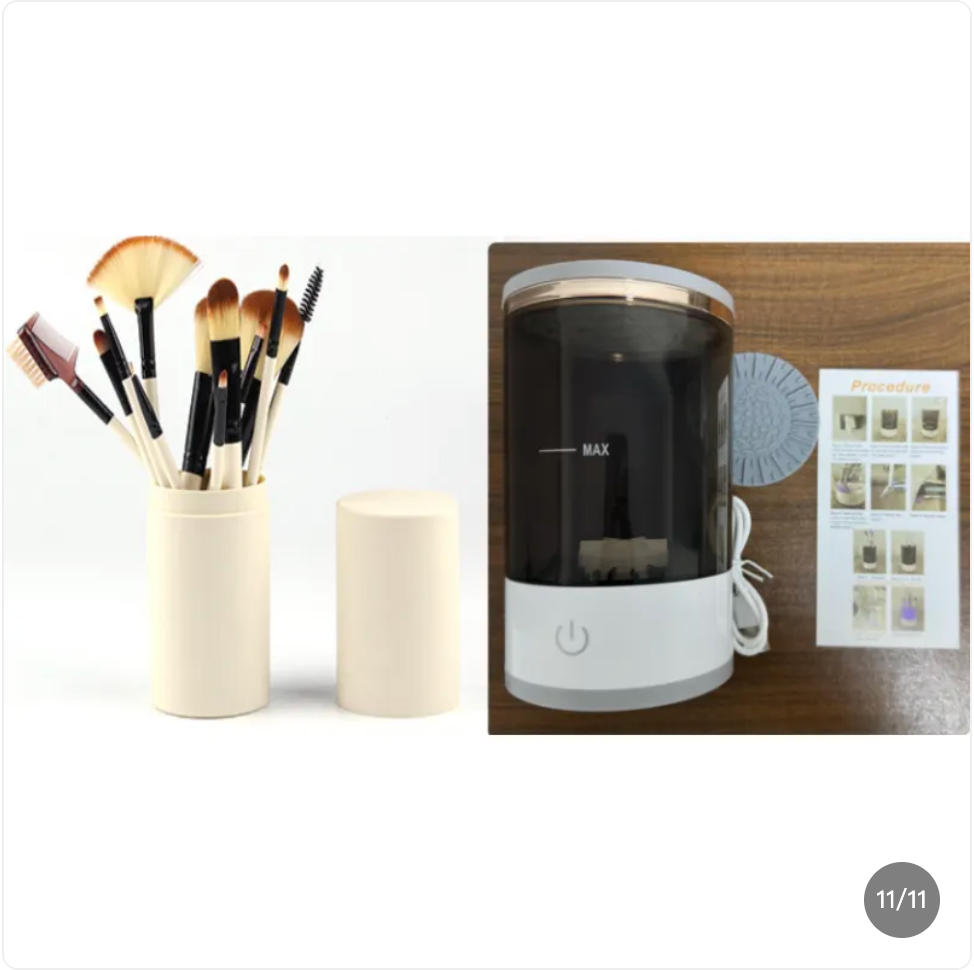 Nettoyeur de Pinceaux de Maquillage – Nettoyage Rapide, Séchage Efficace et Réutilisable